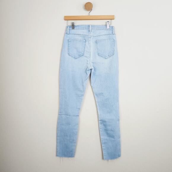 L'Agence El Matador High Rise Slim Distressed Raw Hem Jean Light Blue 25 NWT - Picture 8 of 13